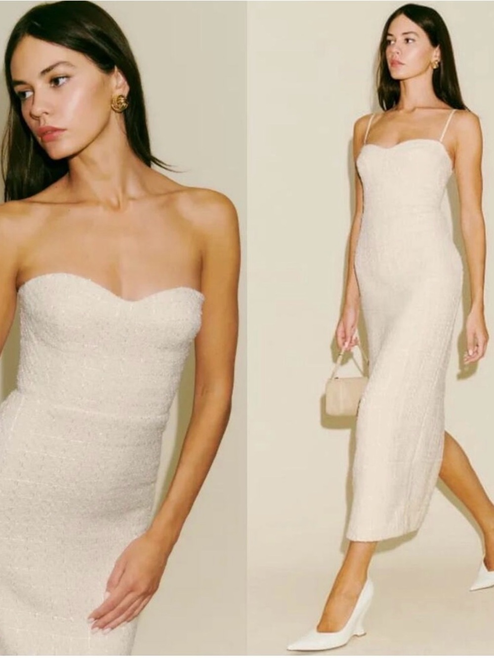 Reformation Lakia Dress Ivory
